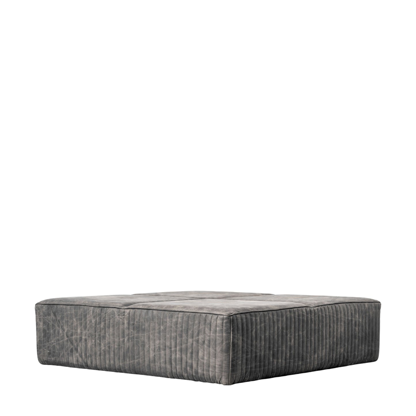 Eden Slab Black Leather Footstool