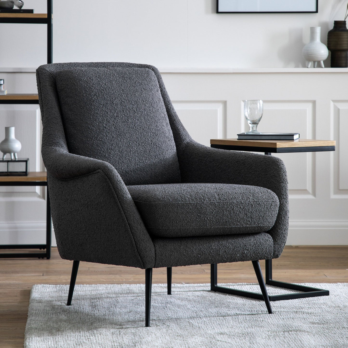 Cecilia Armchair Dark Grey Linen