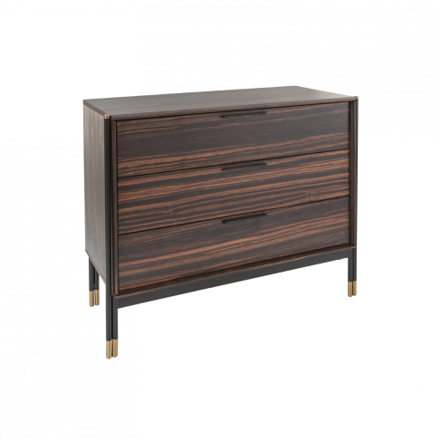 Bali 3 Drawer Chest Ebony / Grey