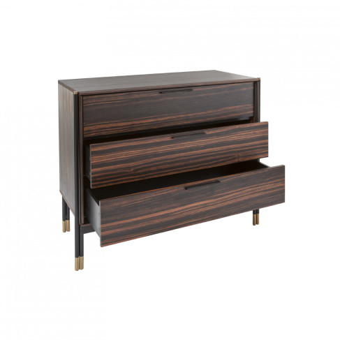 Bali 3 Drawer Chest Ebony / Grey