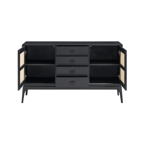 Elder Sideboard Rattan Black & Natural