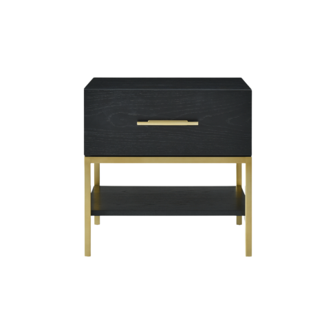 Tulip Single Drawer Bedside Wenge (Black Stained Oak)