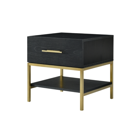 Tulip Single Drawer Bedside Wenge (Black Stained Oak)