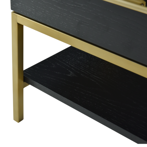 Tulip Single Drawer Bedside Wenge (Black Stained Oak)