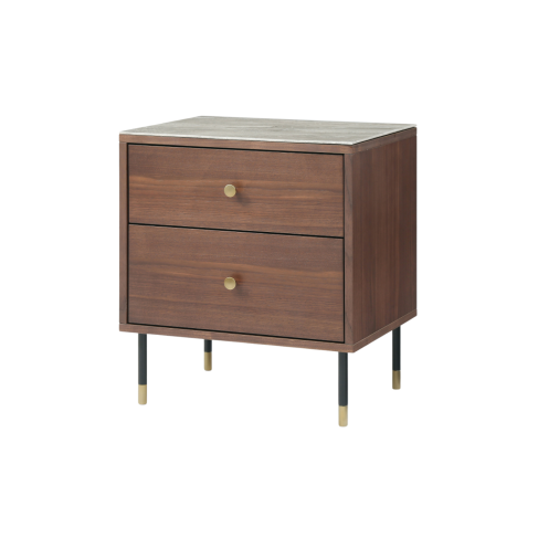 Willow Bedside Double Drawer Timber Tobacco