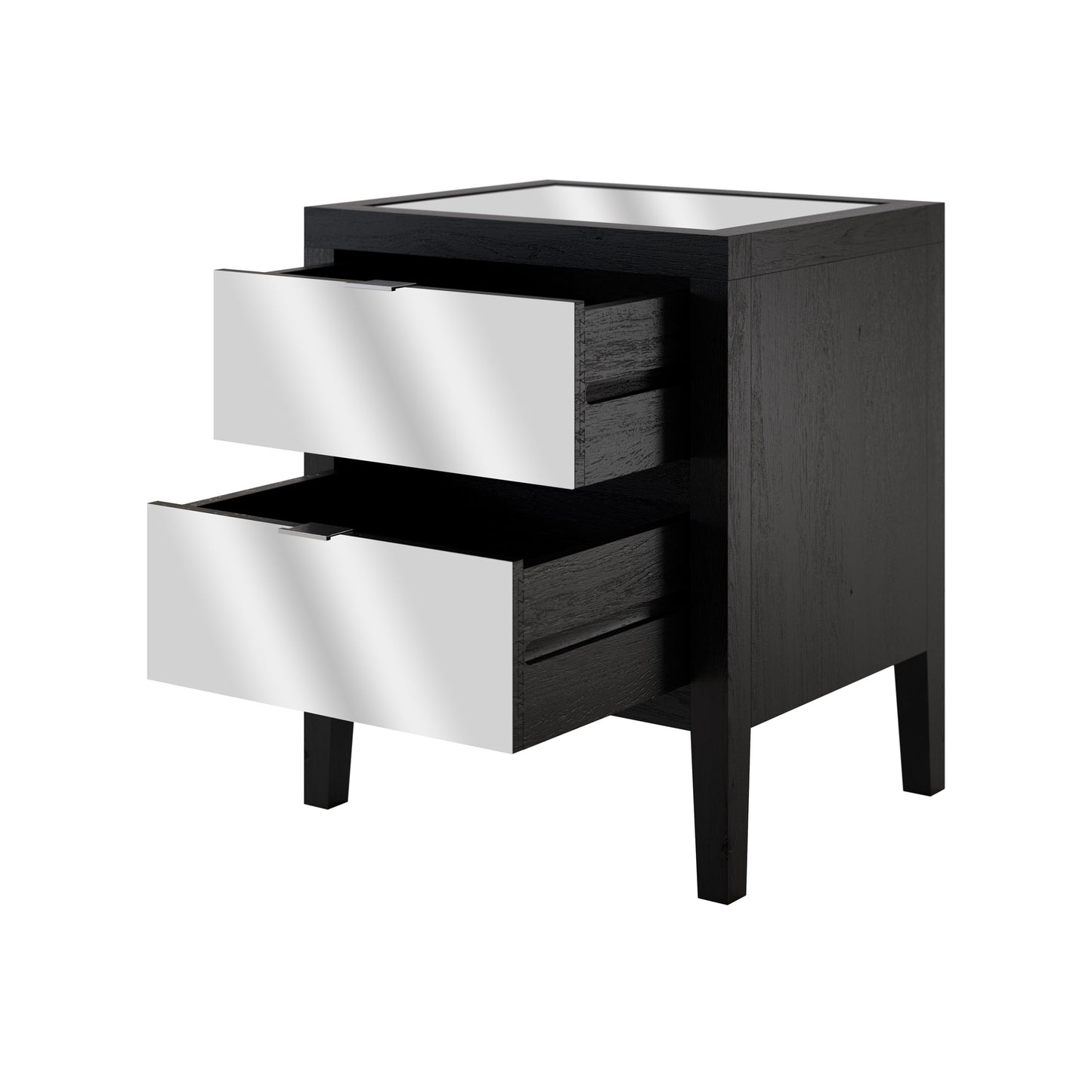 Josephine Bedside | 2 drawer | Black