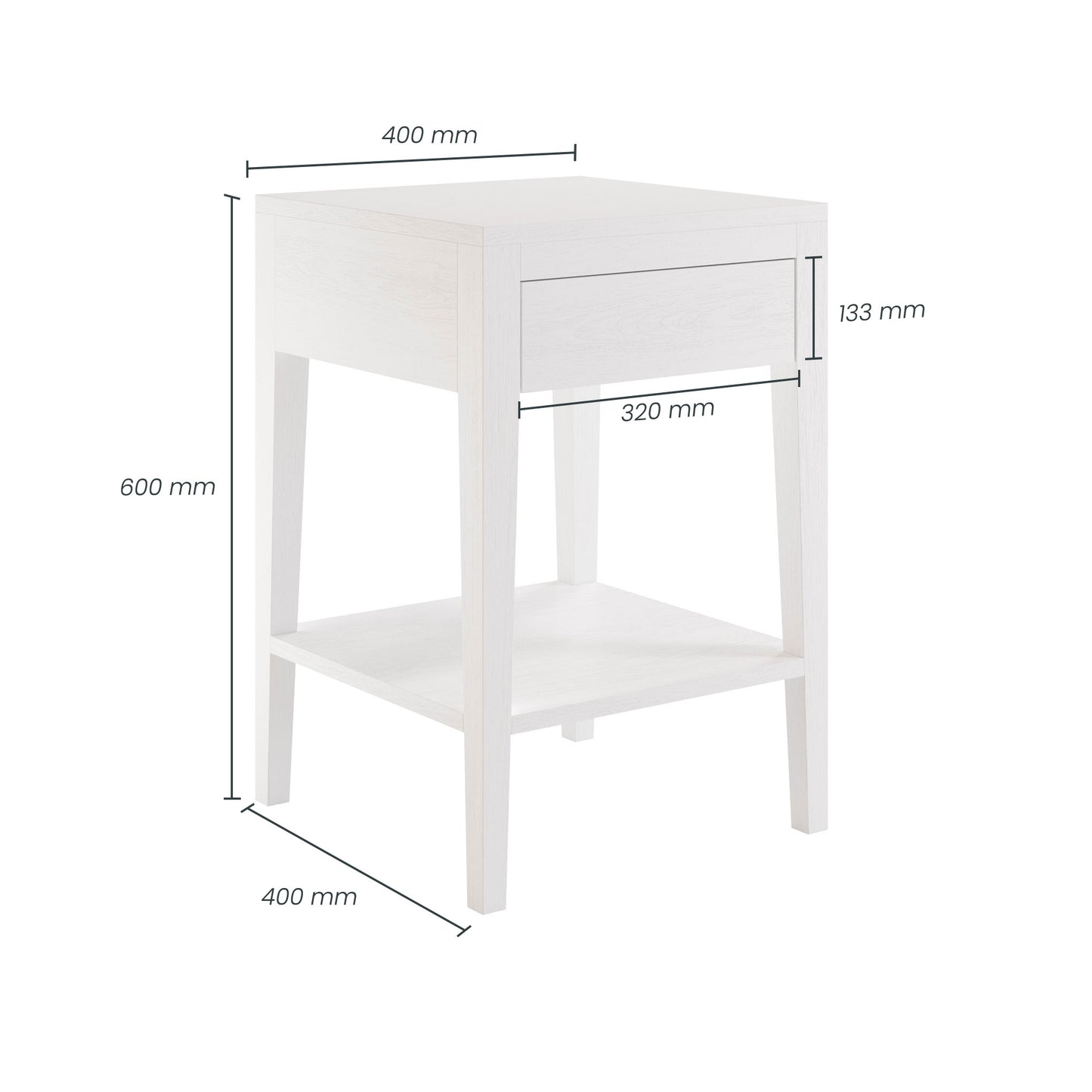 Cheriton Bedside | 1 drawer | White