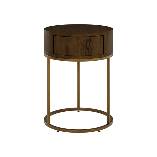 Hampton Round Wooden Bedside - Black