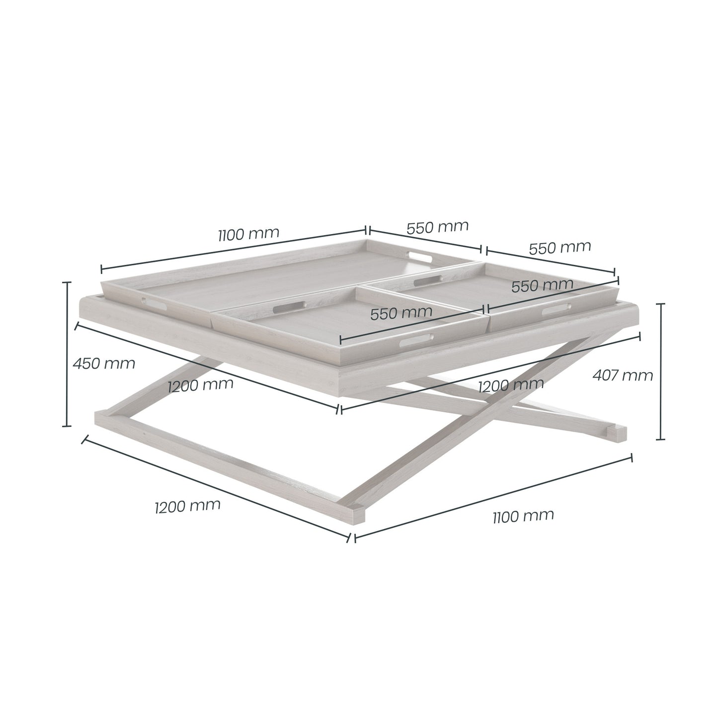 Bentley Grey Aged Oak Coffee Table