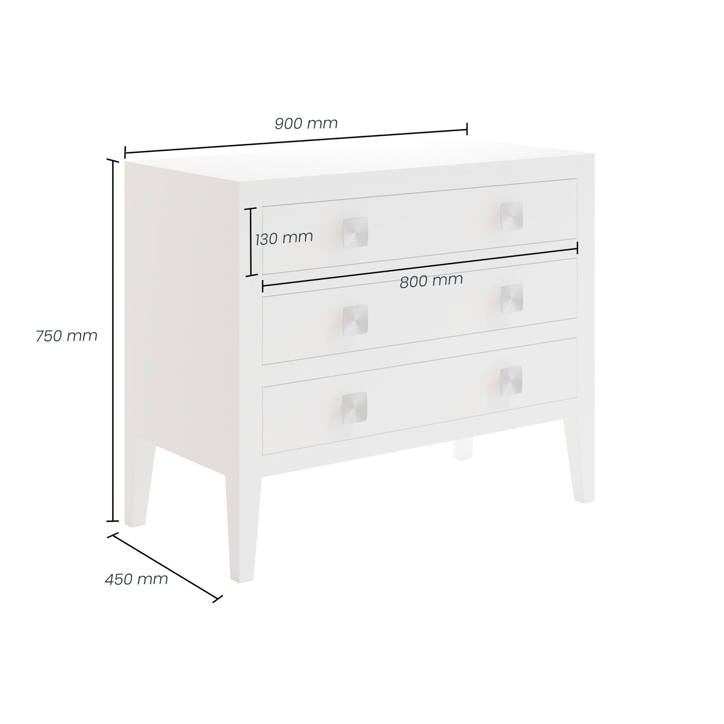 Tunworth White Birch Wood Chest of Drawers