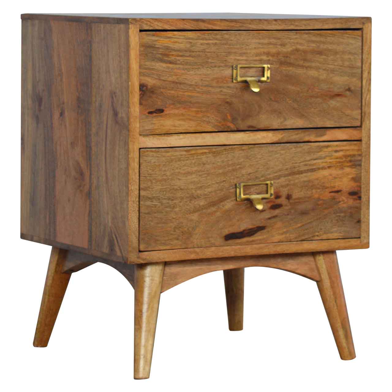 Brass Metal Slot Bedside Table