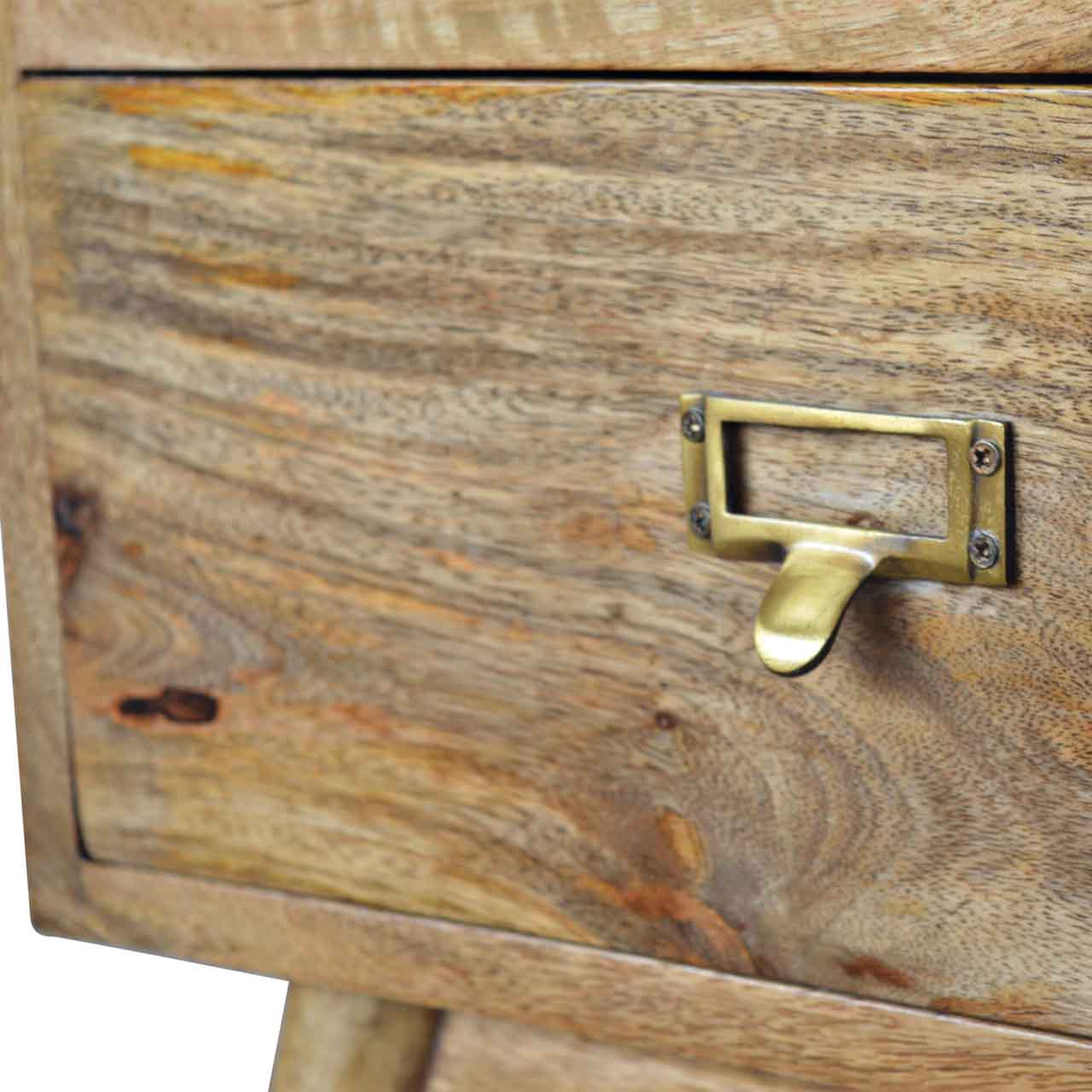 Brass Metal Slot Bedside Table