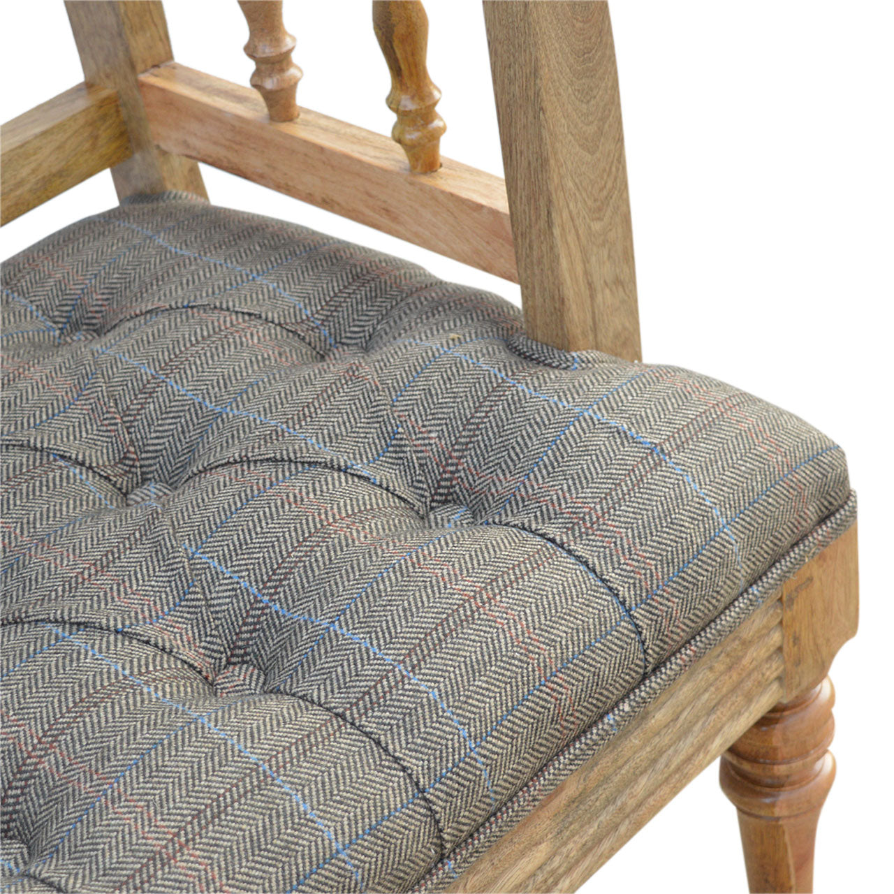 Multi Tweed Deep Button Hallway Bench