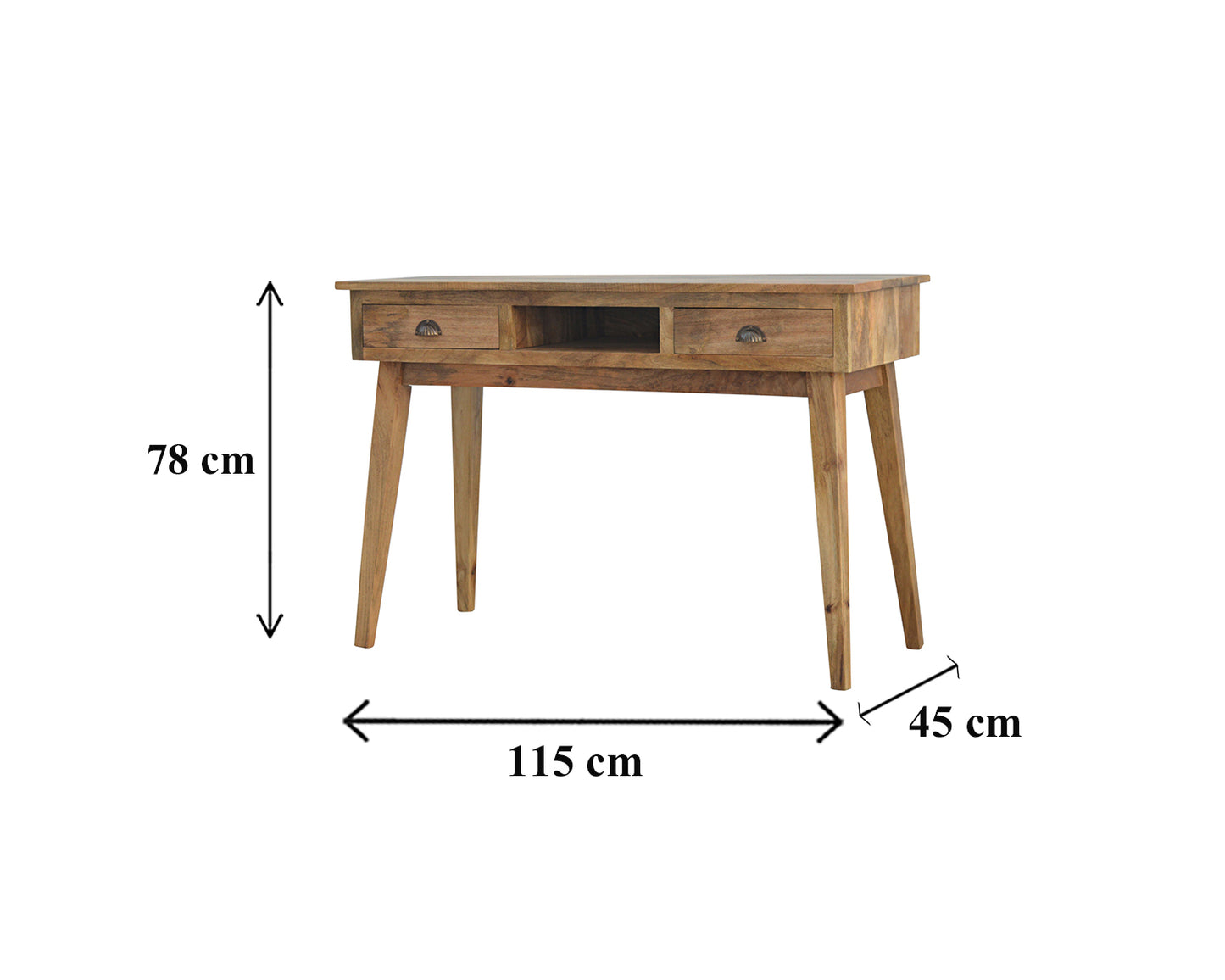 Solid Wood Writing Desk with 2 Drawers