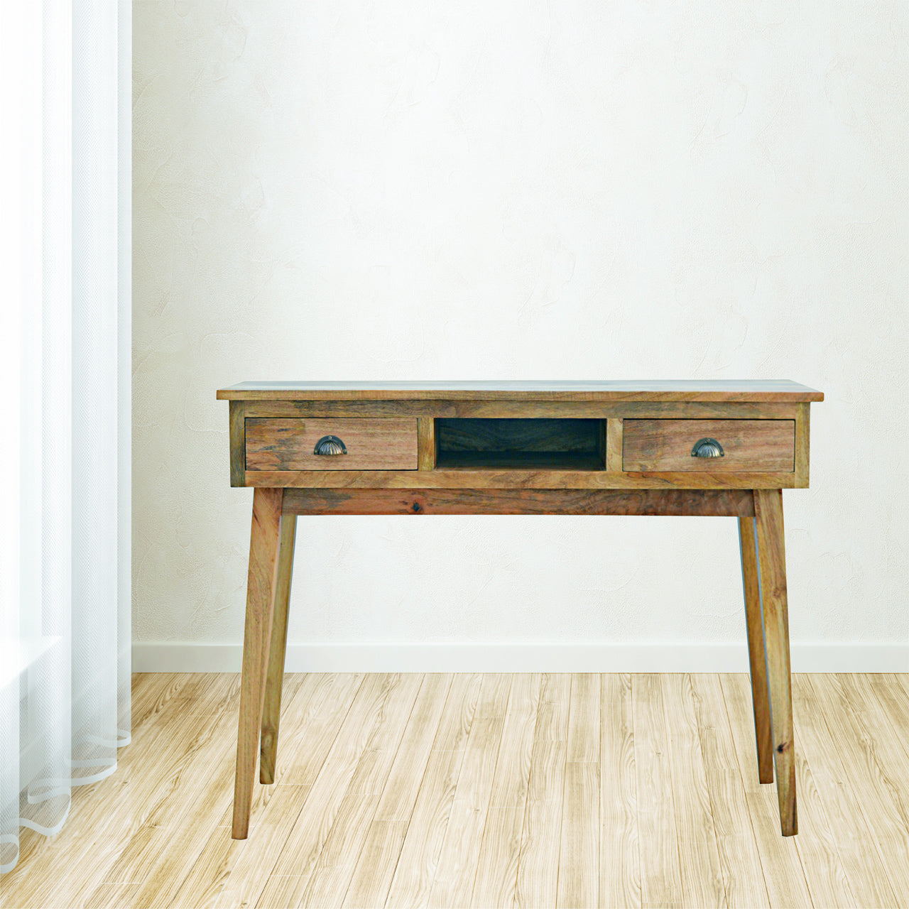 Solid Wood Writing Desk with 2 Drawers