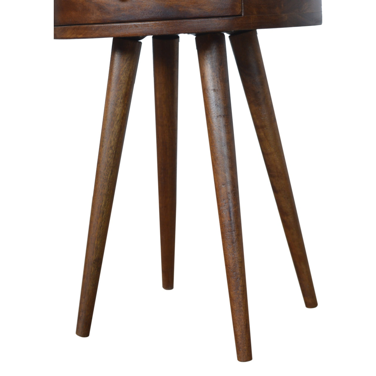 Nordic Chestnut Circular Shaped Bedside Table