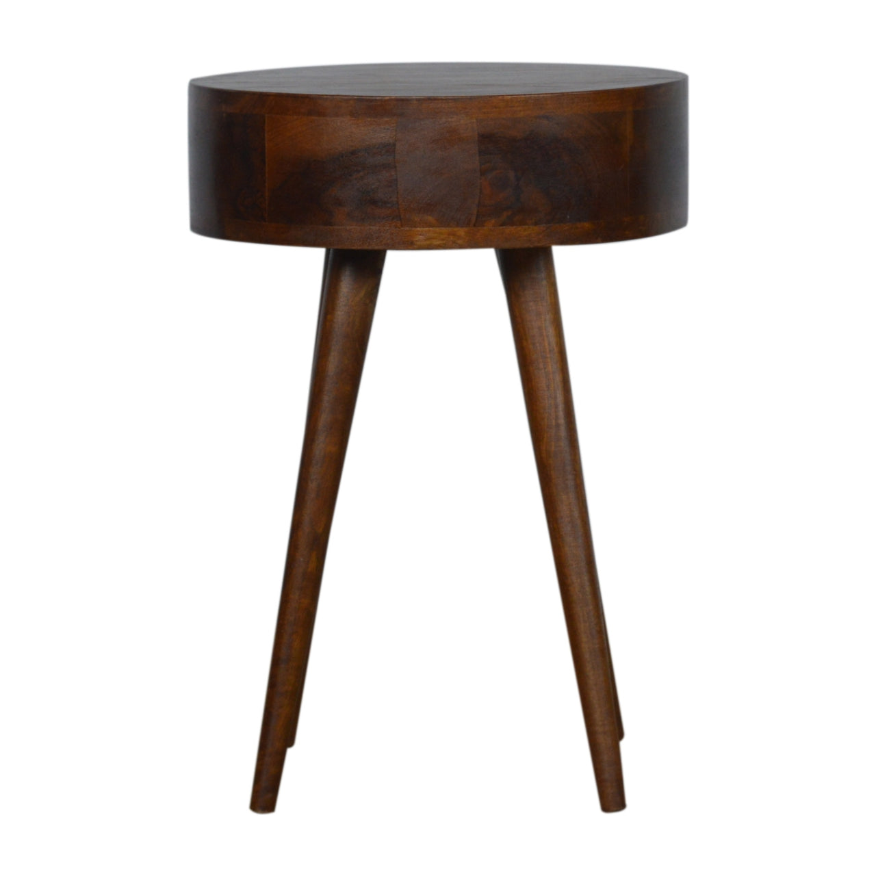 Nordic Chestnut Circular Shaped Bedside Table