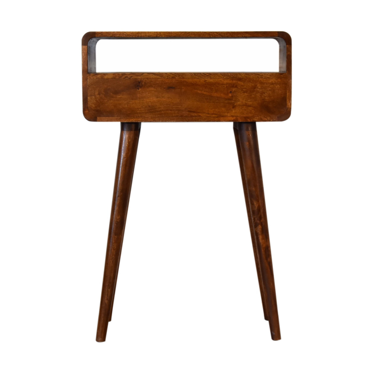 Mini Chestnut Curved Console Table