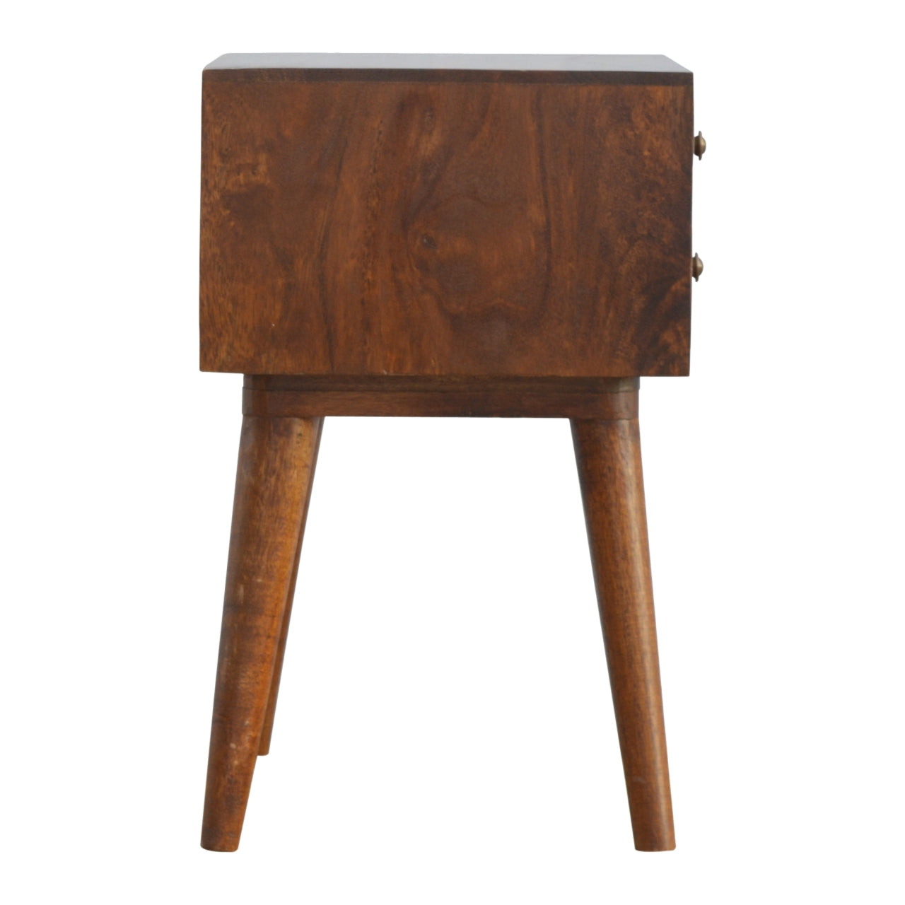 Geometric Brass Inlay 2 Drawer Bedside Table