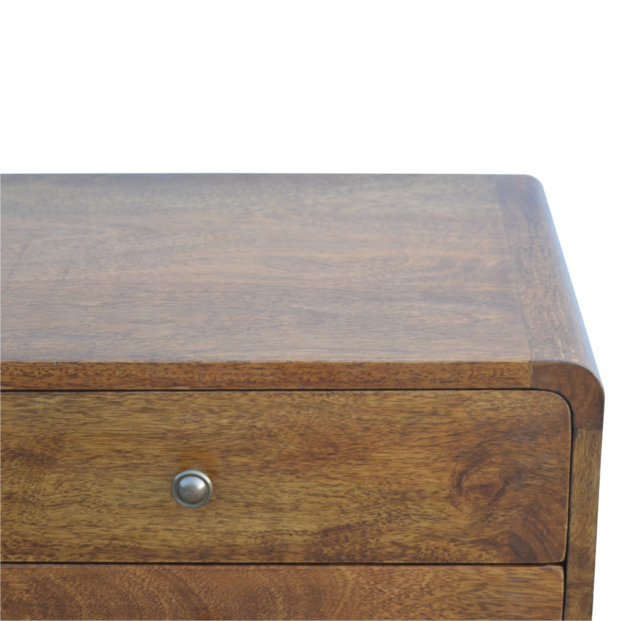 Curved Chestnut Bedside Table