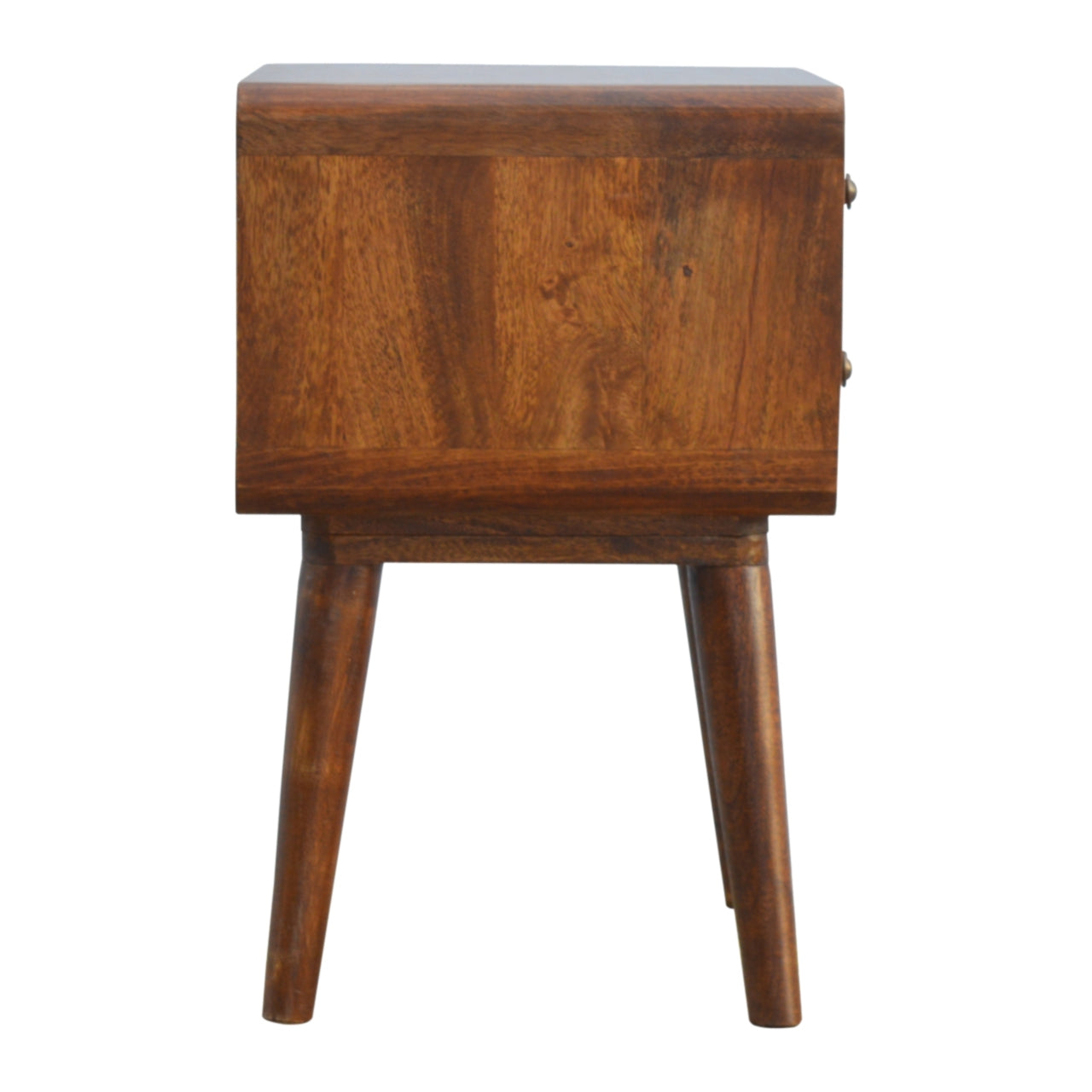 Curved Chestnut Bedside Table