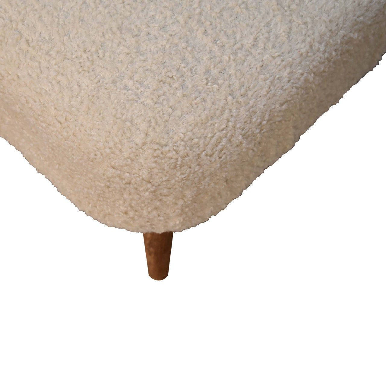 Bouclé Cream Square Footstool