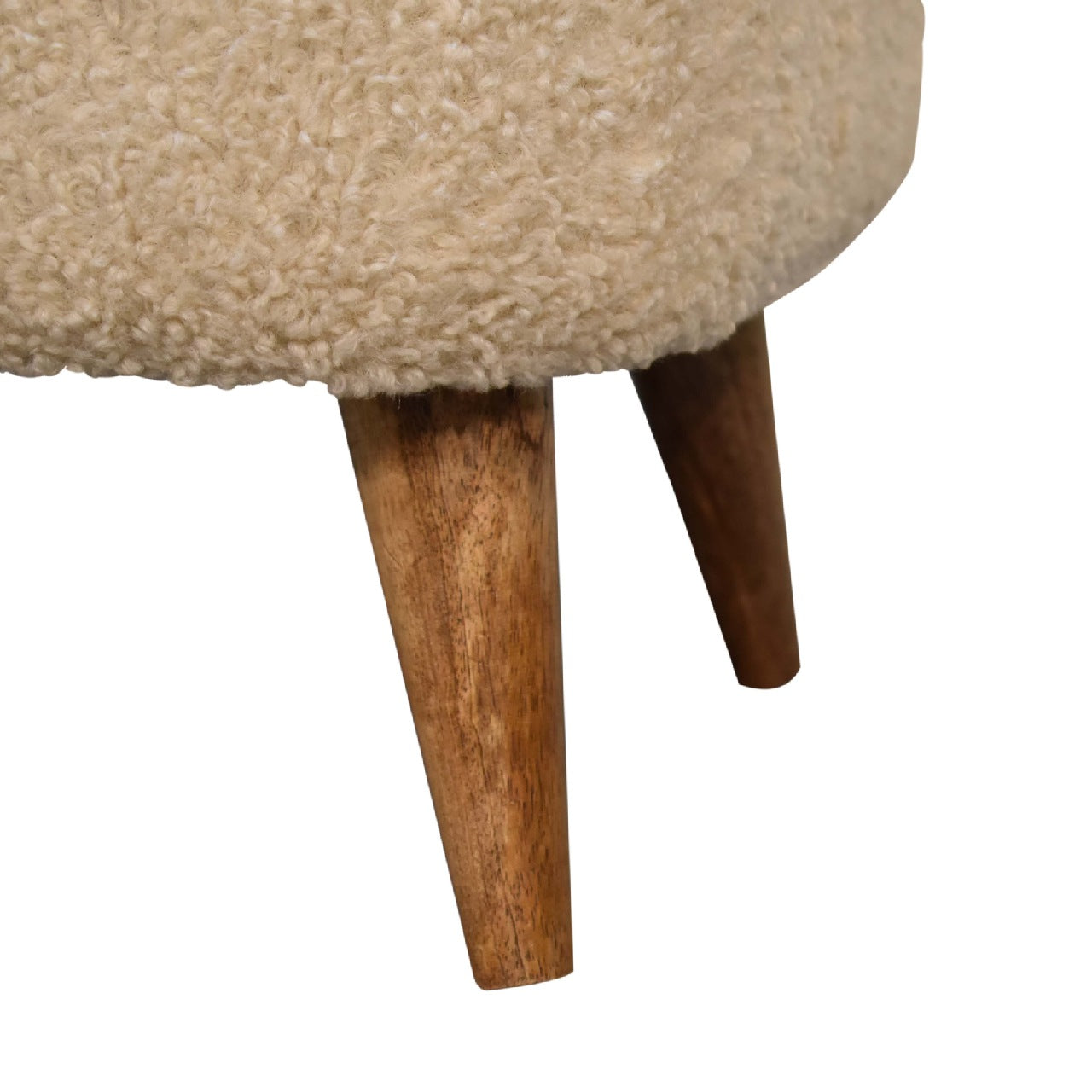 Bouclé Cream Square Footstool