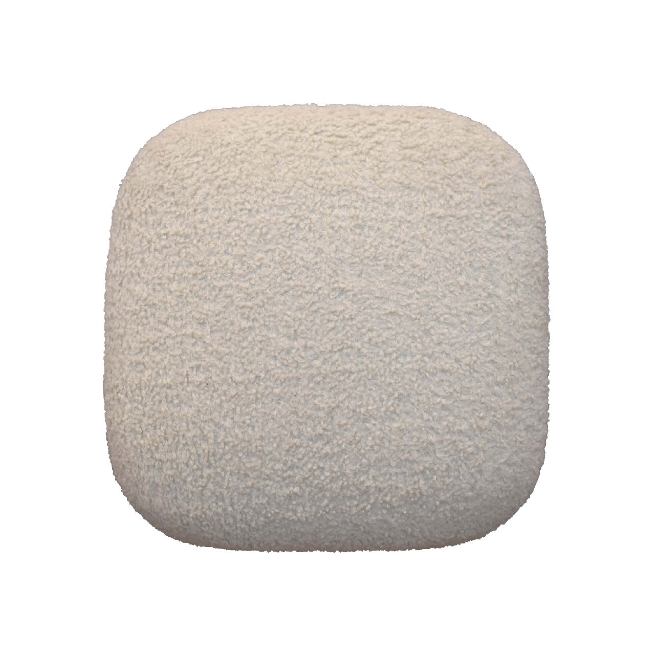 Bouclé Cream Square Footstool