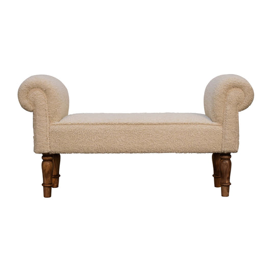 Bouclé Cream Bench