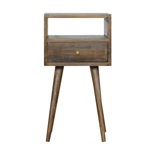 Petite Grey Washed Finish Bedside Table