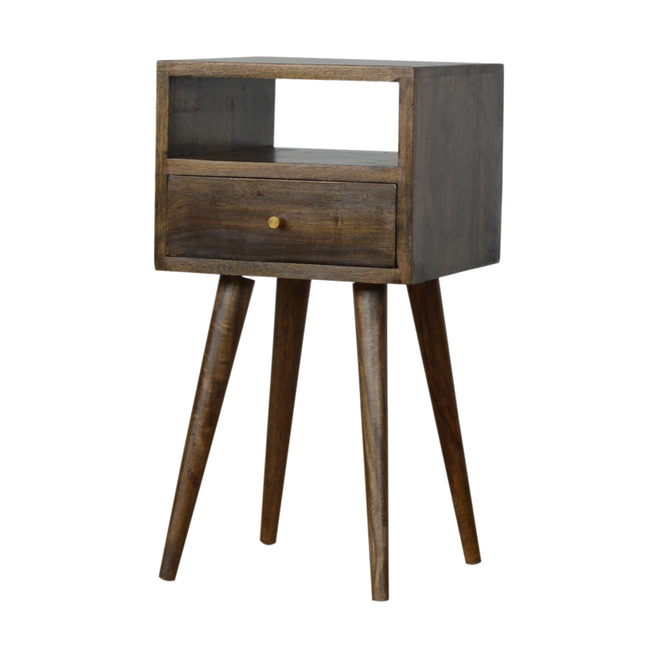 Petite Grey Washed Finish Bedside Table