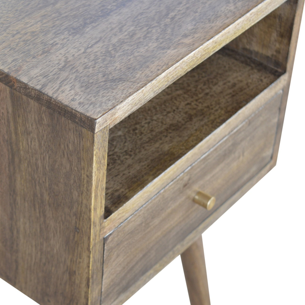 Petite Grey Washed Finish Bedside Table