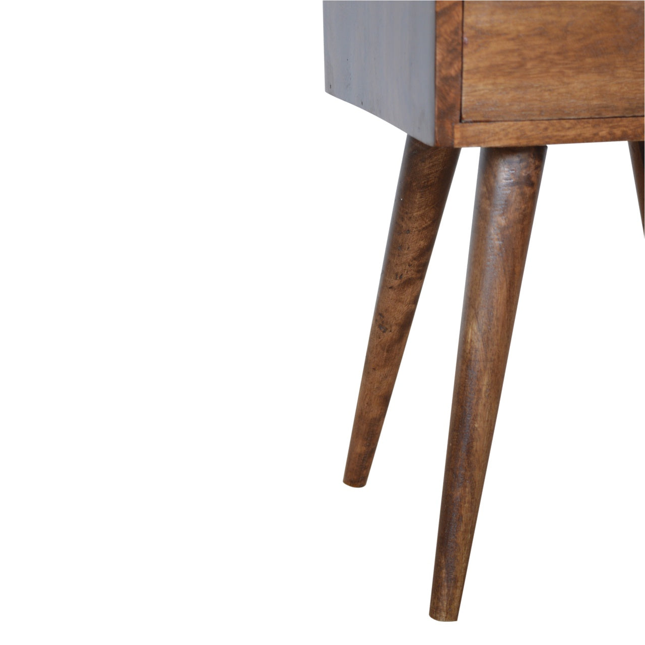 Petite Light Walnut Finish Bedside Table