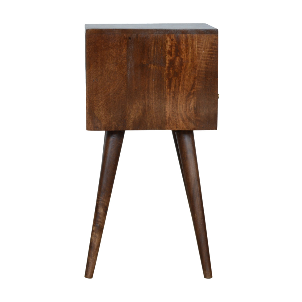 Petite Light Walnut Finish Bedside Table