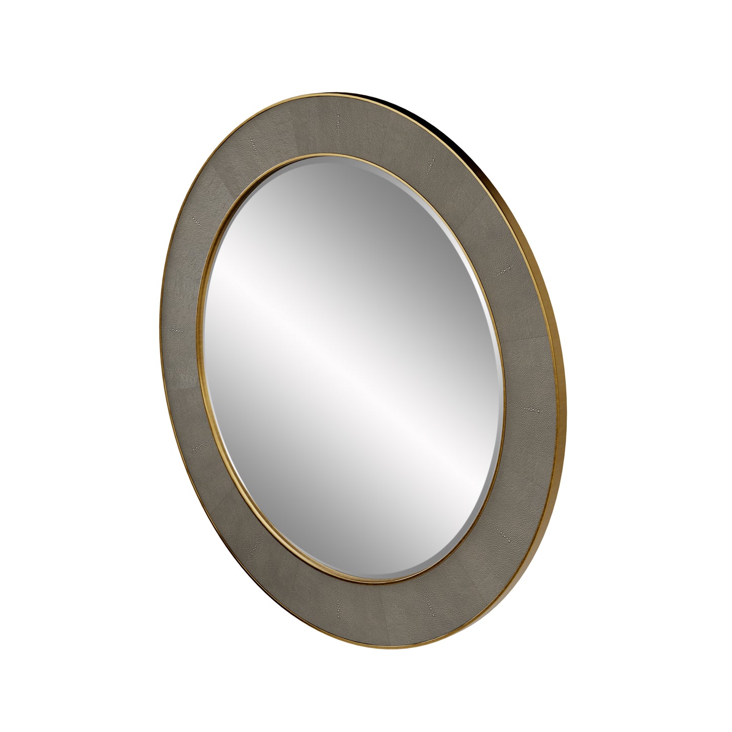 Hampton Mirror, Round | Grey Shagreen