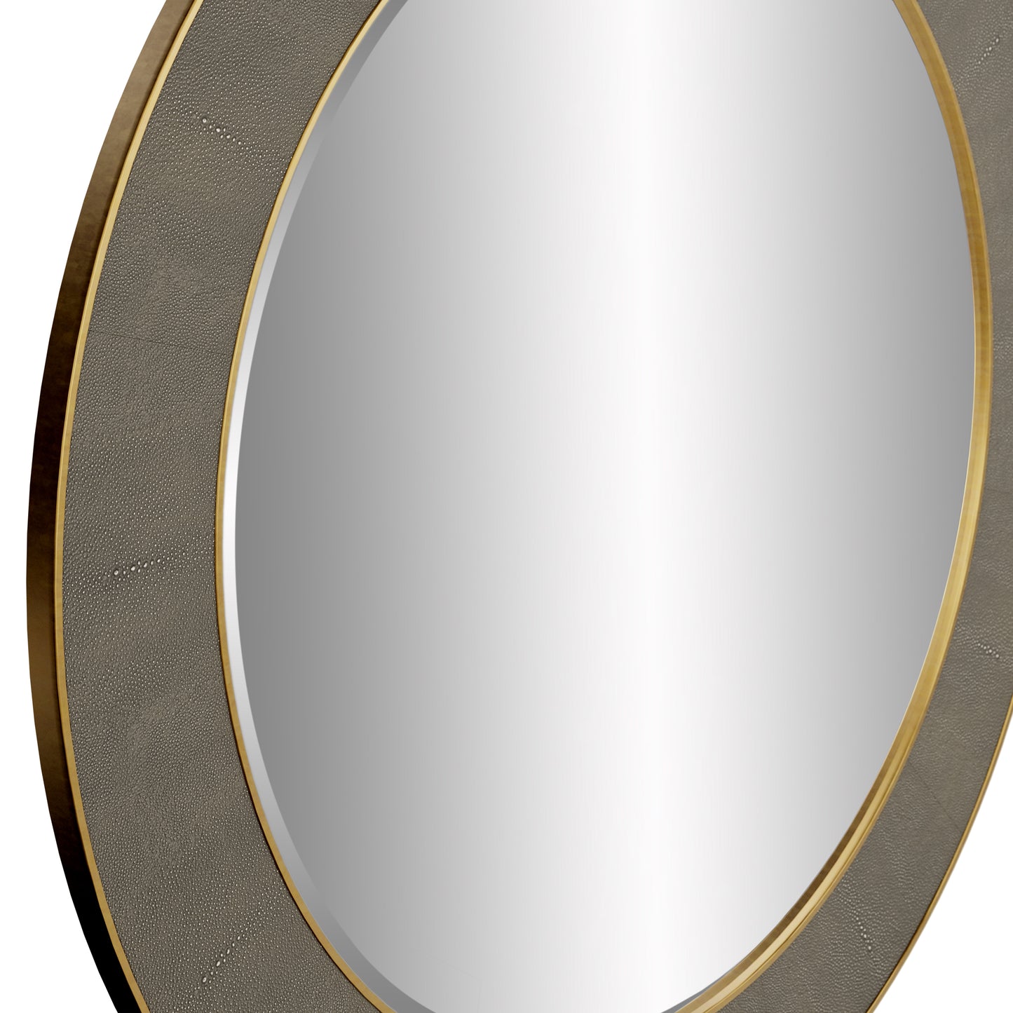 Hampton Mirror, Round | Grey Shagreen