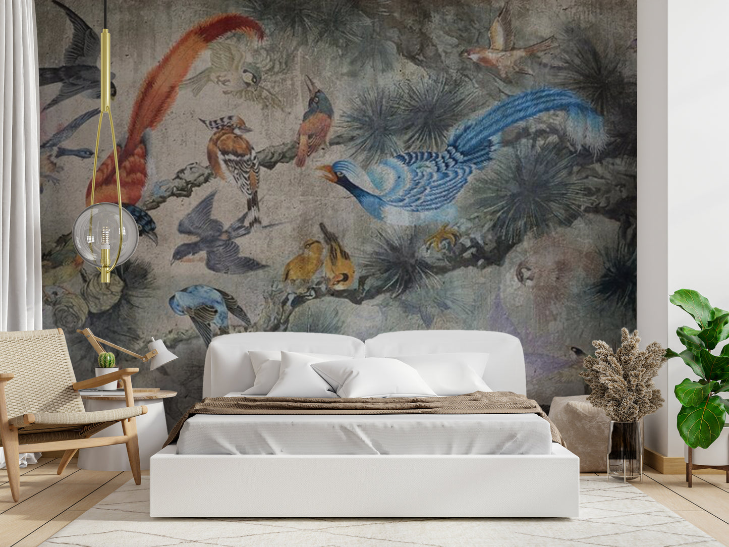 African Rainforest Birds Mural