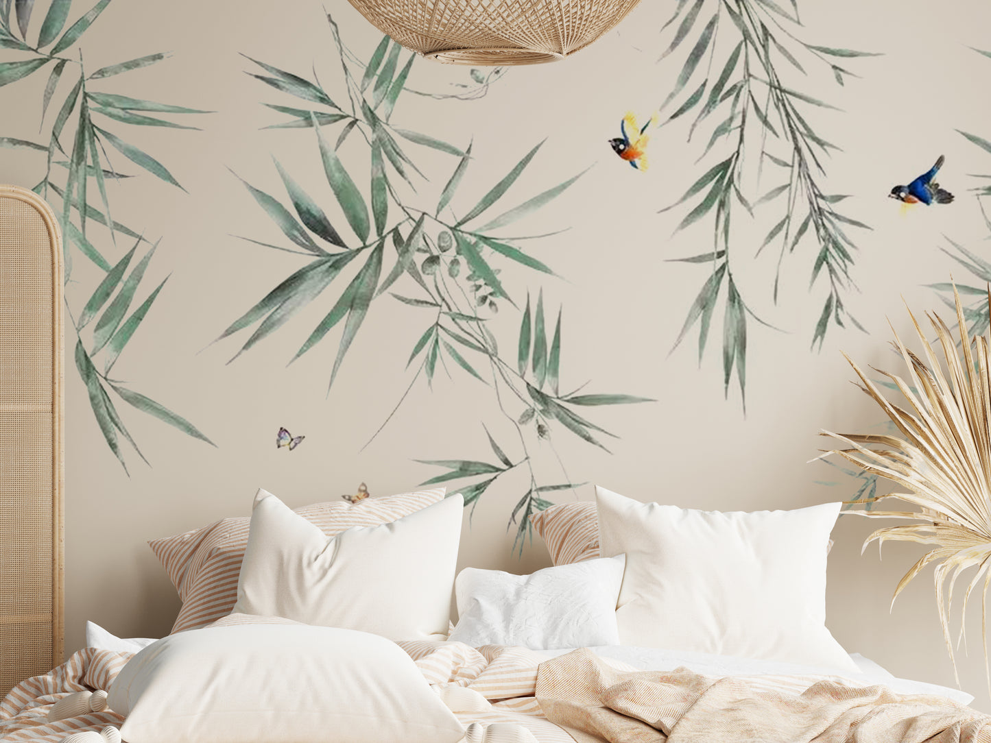 Humming Birds and Butterflies Wildlife Mural Wallpaper